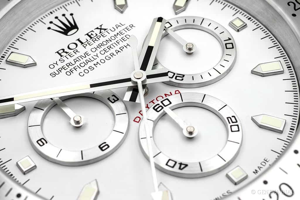 Horloge Daytona à cadran blanc et finition acier