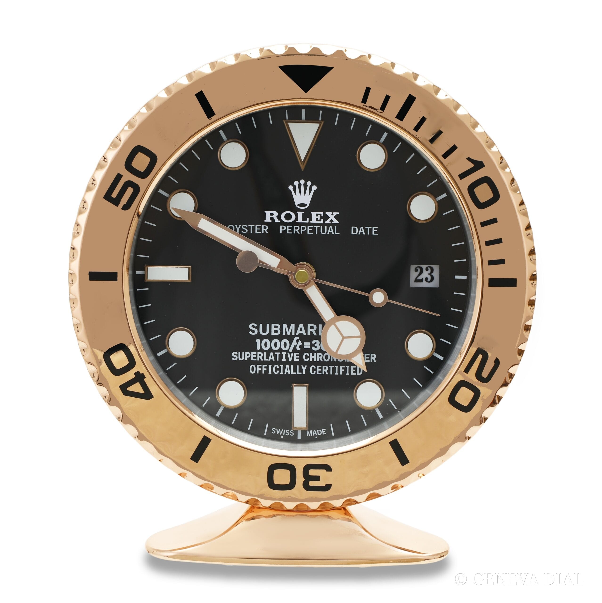 Horloge de bureau Submariner en finition or rose