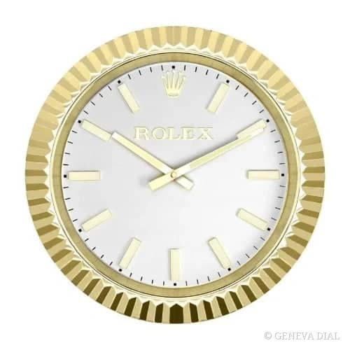 Horloge murale de luxe GENEVA DIAL 40 cm style Rolex Presidential Golden Color cadran champagne doré boîtier acier inoxydable 304L verre minéral loupe date
