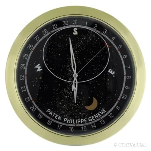 Horloge murale de luxe GENEVA DIAL 40 cm style Nautilus Style Wall Clock – Stainless Steel & Matte Black cadran noir et argent boîtier acier inoxydable 304L verre minéral loupe date