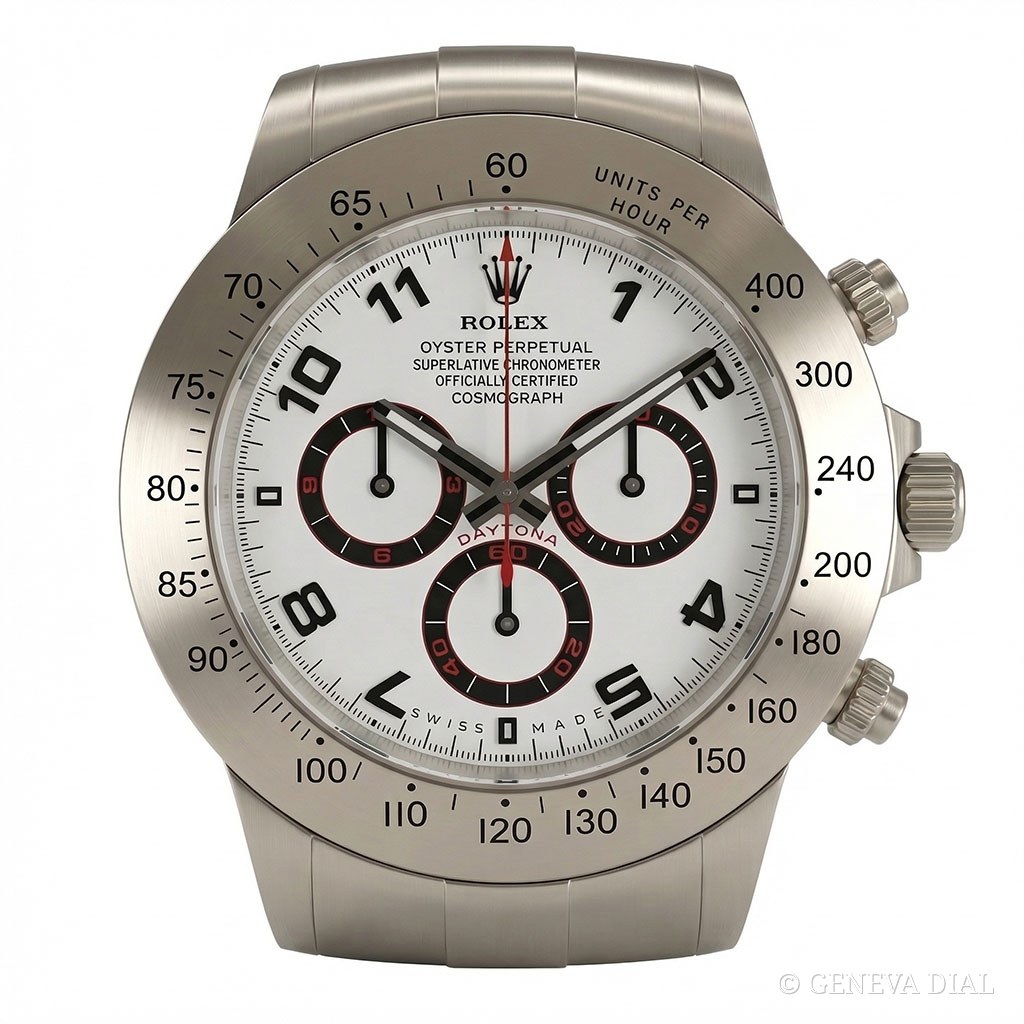Horloge murale de luxe GENEVA DIAL 40 cm style Horloge Murale XXL Daytona Cosmograph Panda Blanc & Noir cadran noir et blanc boîtier acier inoxydable 304L verre minéral loupe date